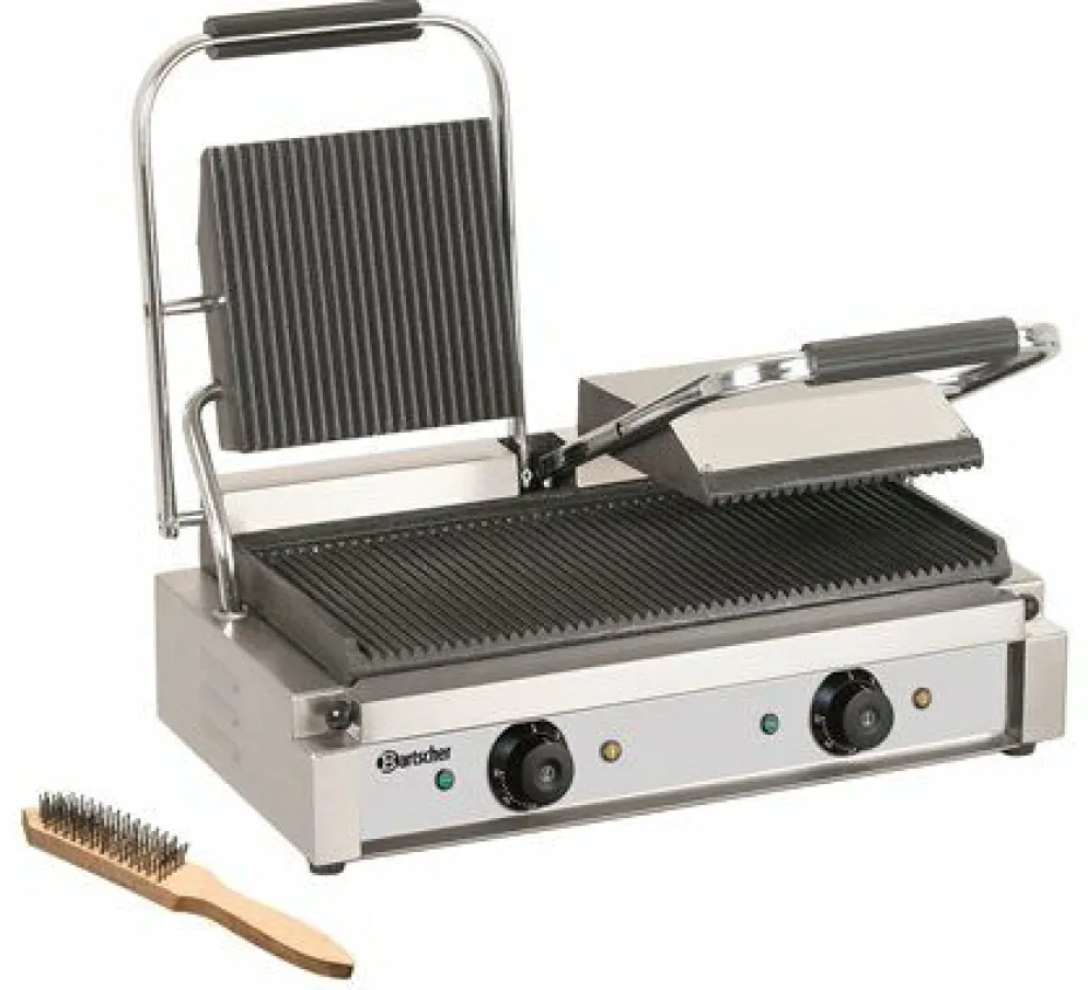 Bartscher Elektro-Doppel-Kontaktgrill Elektrogrill, beide Grillplatten gerillt