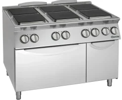 Bartscher Elektroherd 900 6 Platten EBO 30,2kW, mit Elektrobackofen