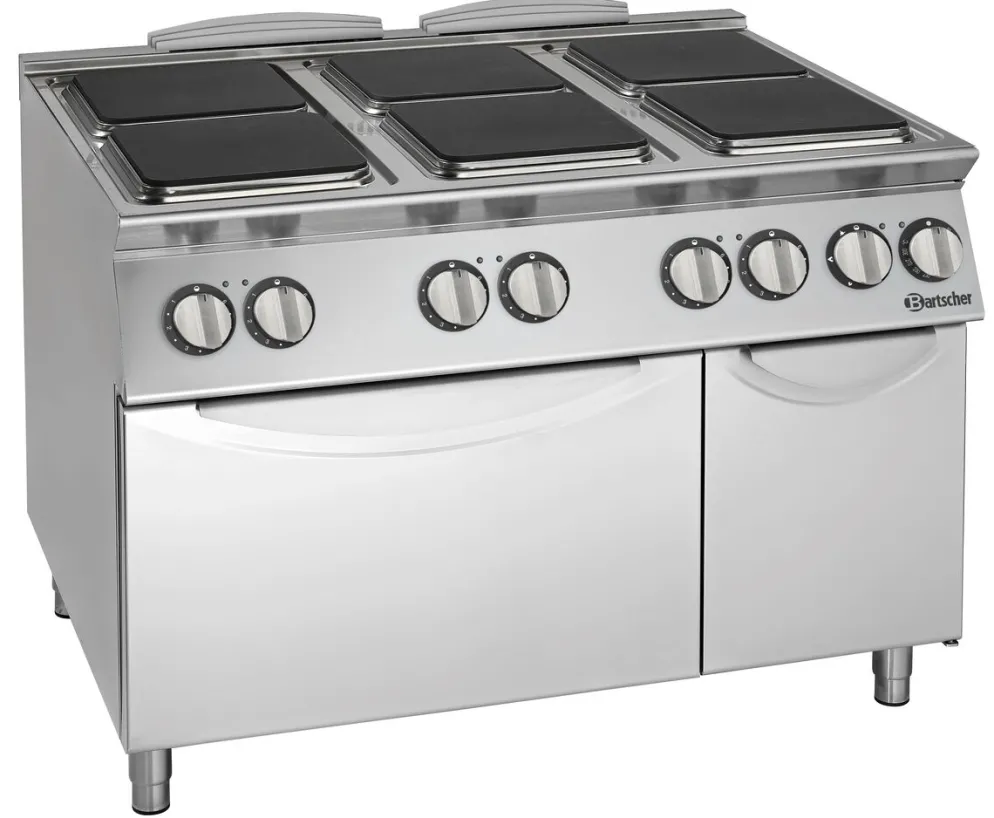Bartscher Elektroherd 900 6 Platten EBO 30,2kW, mit Elektrobackofen