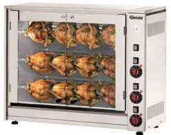Bartscher Elektro Hähnchengrill P12N, 3 Spieße für 12 Hähnchen