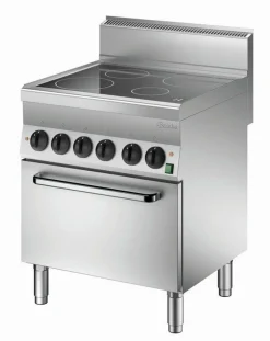 Bartscher 4 Felder Ceranherd, Elektro-Backofen, B 700 x T 650mm, 12.2 kW, 400V