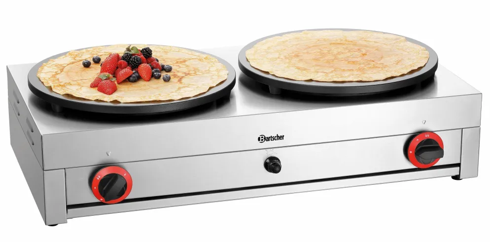 Bartscher Gas Crêpe-Backgerät 2CP400G, 2 Backplatte