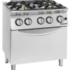 Bartscher Gasherd 900 4 Flammen GBO 40kW, mit Gasbackofen