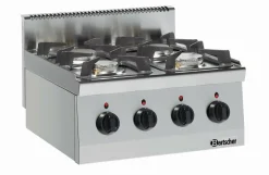 Bartscher Gasherd 600 4-flammig, 19 kW, Tischgerät