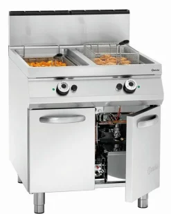 Bartscher Gas Standfritteuse, 2 Becken mit 20 Liter, 36kW