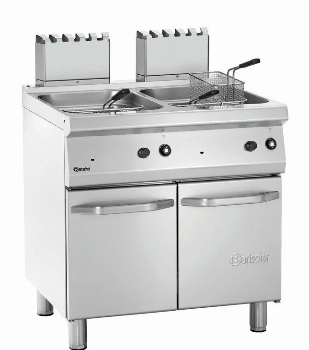 Bartscher Gas-Standfritteuse, 2x 23 Liter, 30kW, 800x700x850mm