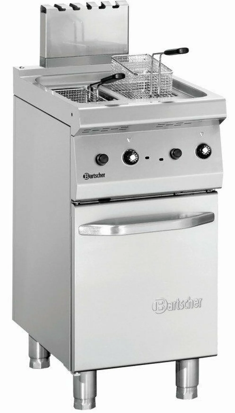 Bartscher Gas-Standfritteuse, 7+7 Liter, 11,5kW, 400x700x850mm
