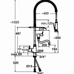 Bartscher Gastro Einhebelmischer, Handbrause