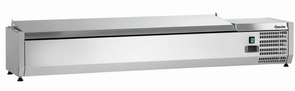 Bartscher Kühlaufsatzvitrine mit Deckel, Breite 1500mm, 7x 1/4 GN