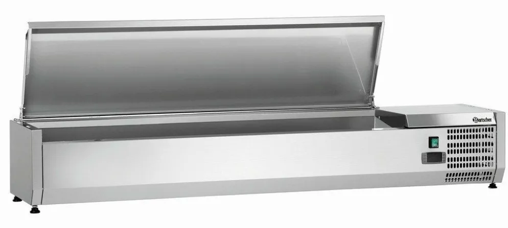 Bartscher Kühlaufsatzvitrine mit Deckel, Breite 1500mm, 7x 1/4 GN