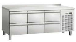 BARTSCHER Kühltisch S6, Aufkantung, 6 Schubladen 1/1GN, Breite 1792mm