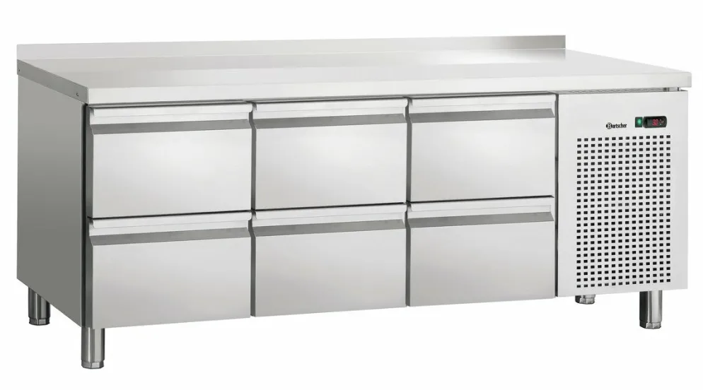 BARTSCHER Kühltisch S6, Aufkantung, 6 Schubladen 1/1GN, Breite 1792mm