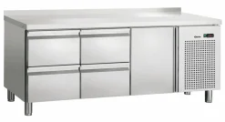 BARTSCHER Kühltisch S4T1, Aufkantung, 4 Schubladen, 2 Türen 1/1GN, Breite 1792mm