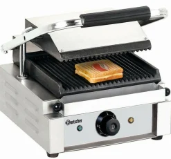 Bartscher Kontaktgrill Elektrogrill Paninigrill, Grillplatten gerillt