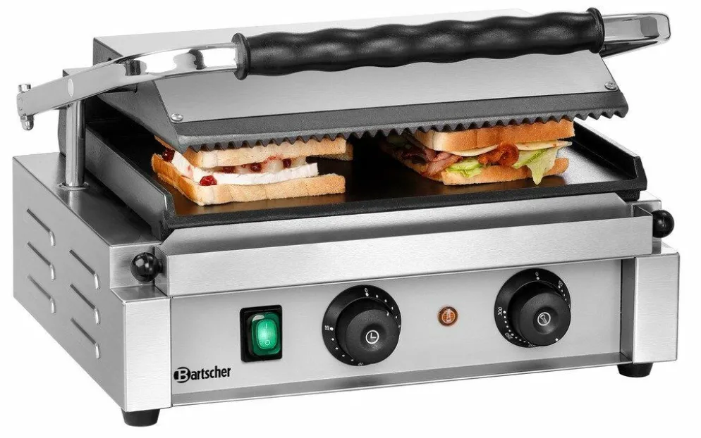 Bartscher Kontaktgrill "Panini-T" glatt/gerillt, 2,2kW