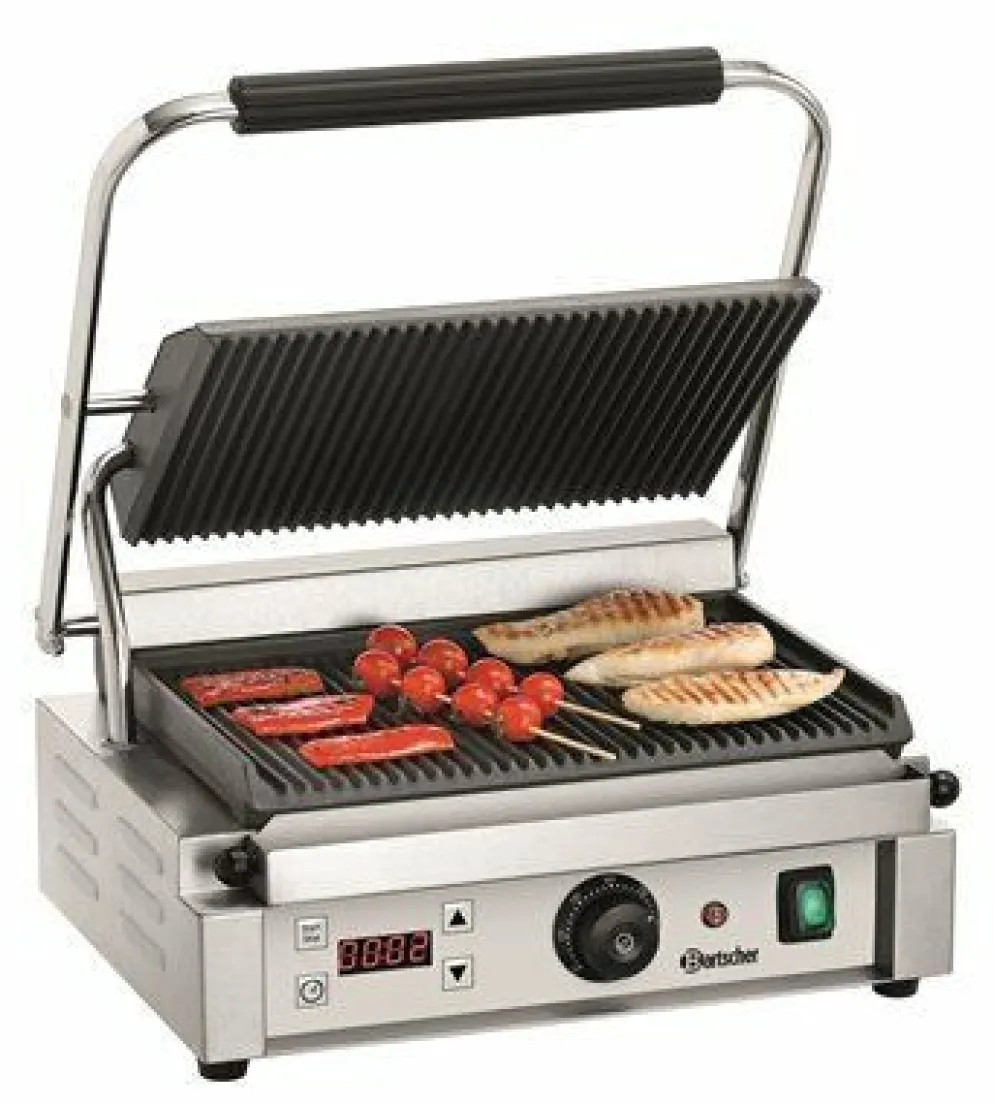 Bartscher Kontaktgrill “Panini“ Grillfläche gerillt, Timer, 2.2kW