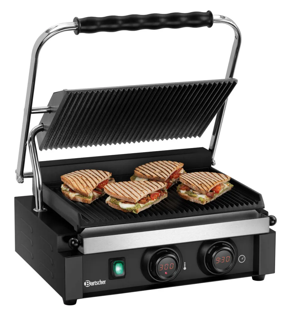 Bartscher Kontaktgrill "Panini-MDI" 1R S,Grillfläche gerillt, Timer