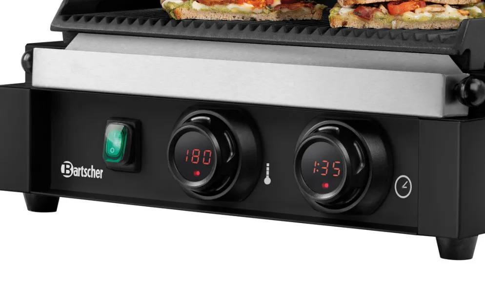 Bartscher Kontaktgrill "Panini-MDI" 1R S,Grillfläche gerillt, Timer