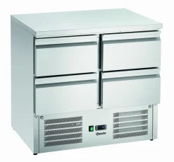 Bartscher Mini-Kühltisch 900S4, 4 Schubladen 1/1 GN
