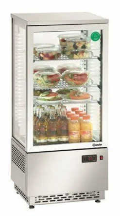 Bartscher Mini-Kühlvitrine 78L, Edelstahl, 4 °C bis 12 °C, 430x390x986 mm