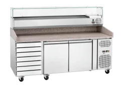 BARTSCHER Pizzakühltisch G-S7T2, 7 Schubladen, 2 Türen, mit Kühlaufsatz