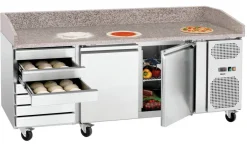 BARTSCHER Pizzakühltisch G-S7T2, 7 Schubladen, 2 Türen GN1/1, Breite 2015mm