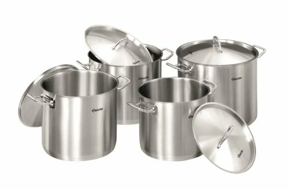 Bartscher Topfset 4 Töpfe m. Deckel, CNS, Induktion