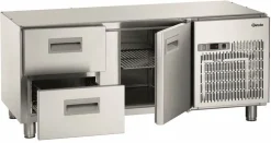Bartscher Unterbau-Kühltisch 1400T1S2, 1 Tür, 2 Schubladen GN 1/1