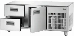 Bartscher Unterbau-Kühltisch 1400T1S2, 1 Tür, 2 Schubladen GN 1/1