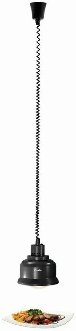 Bartscher Wärmelampe Schwarz, 230x230x250mm