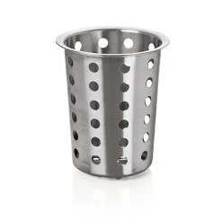 Besteckköcher, Ø 11,5 cm, Höhe 12 cm, perforiert, Edelstahl