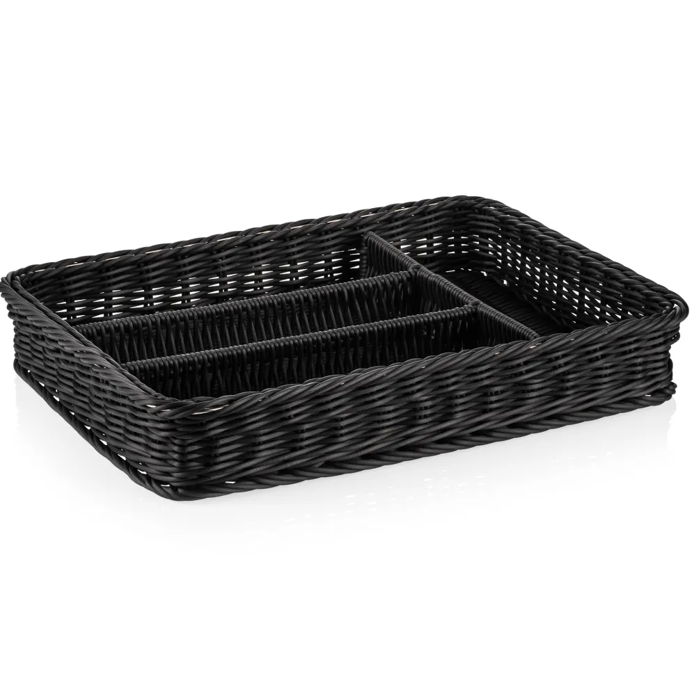 Besteckkorb WEAVER PRO Systemkörbe, 40 x 30 x 6,5 cm, schwarz, Polypropylen
