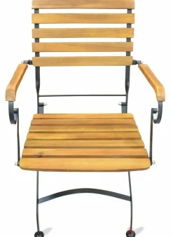 Biergartenstuhl Terrassenstuhl Riki mit Armlehne, Klappbar