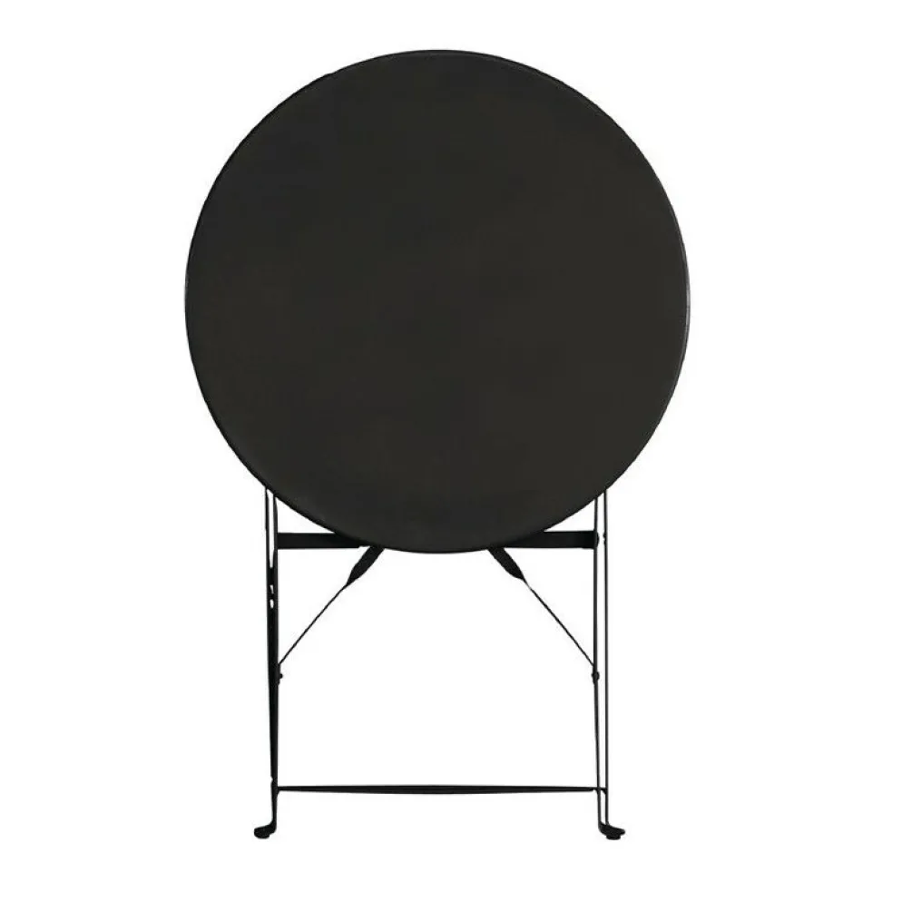 Biergartentisch Terrassentisch Atlas schwarz Ø 59,5 cm , Klappbar