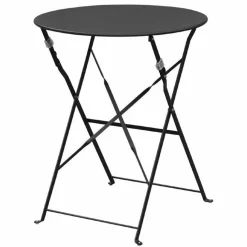 Biergartentisch Terrassentisch Atlas schwarz Ø 59,5 cm , Klappbar