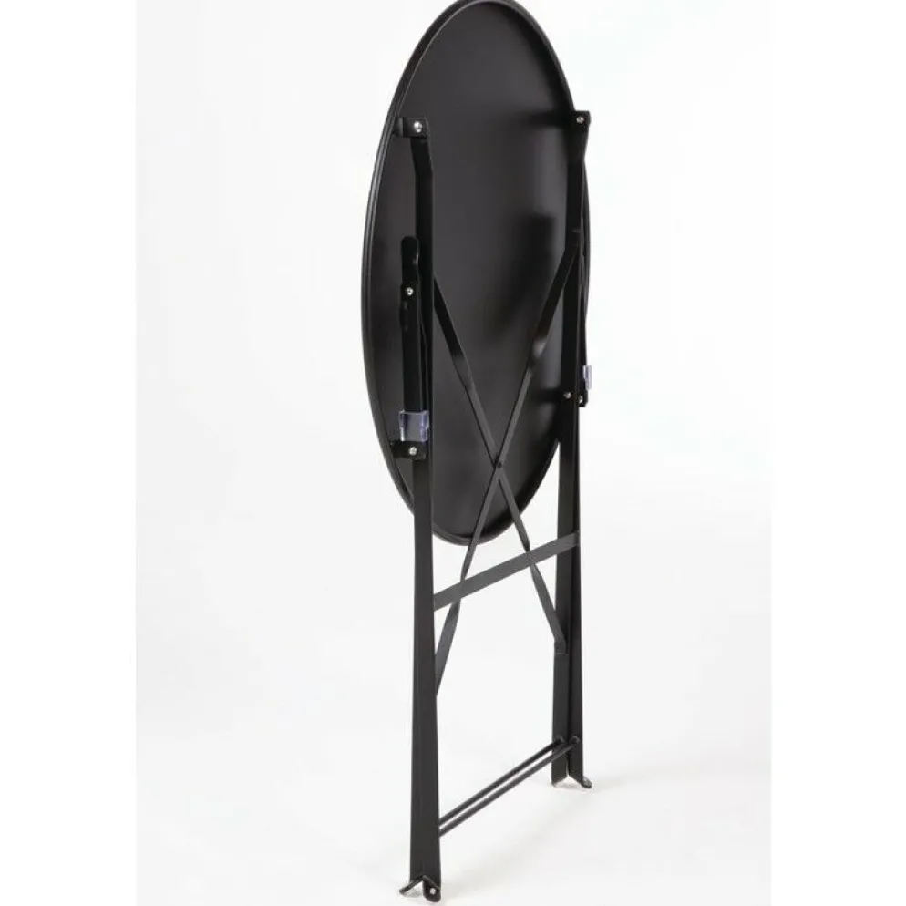 Biergartentisch Terrassentisch Atlas schwarz Ø 59,5 cm , Klappbar