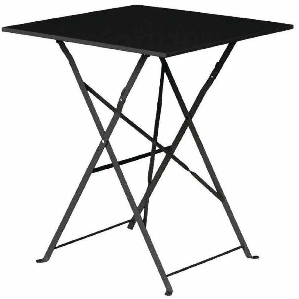 Biergartentisch Terrassentisch Atlas schwarz 60 x 60 cm, Klappbar