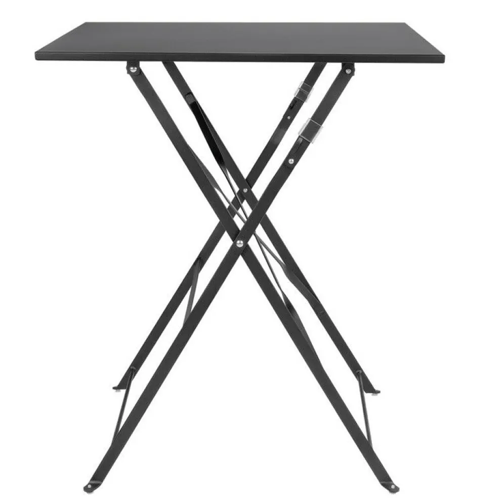 Biergartentisch Terrassentisch Atlas schwarz 60 x 60 cm, Klappbar