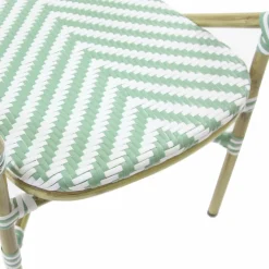 Bistrostuhl Viva-A Rattan Bambus, weiß/pastellgrün, stapelbar