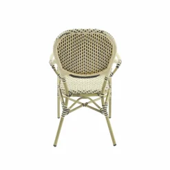 Bistrostuhl Viva-A Rattan Bambus, weiß/schwarz, stapelbar
