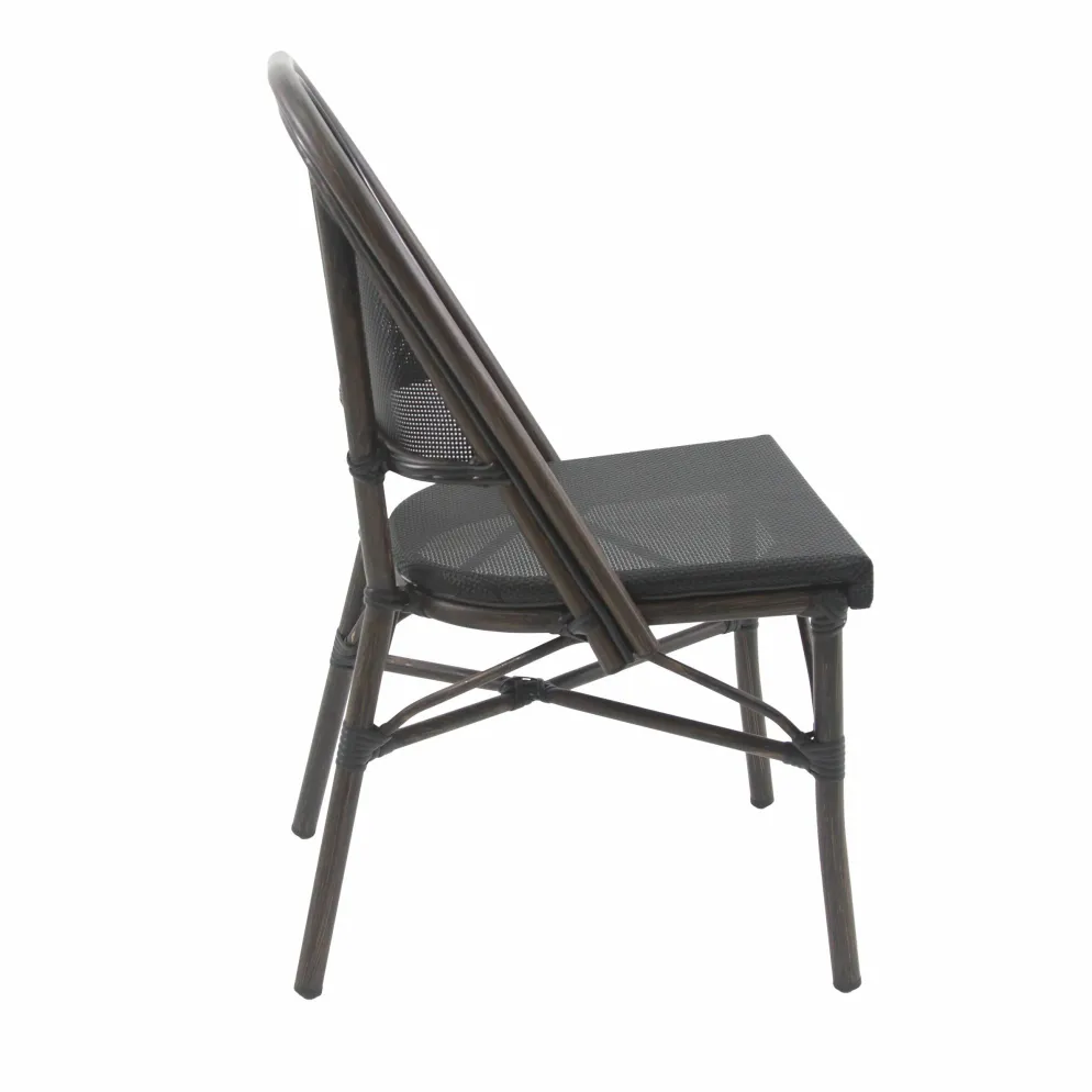 Bistrostuhl Viva-O Textil Wenge-Schwarz Mesh, stapelbar