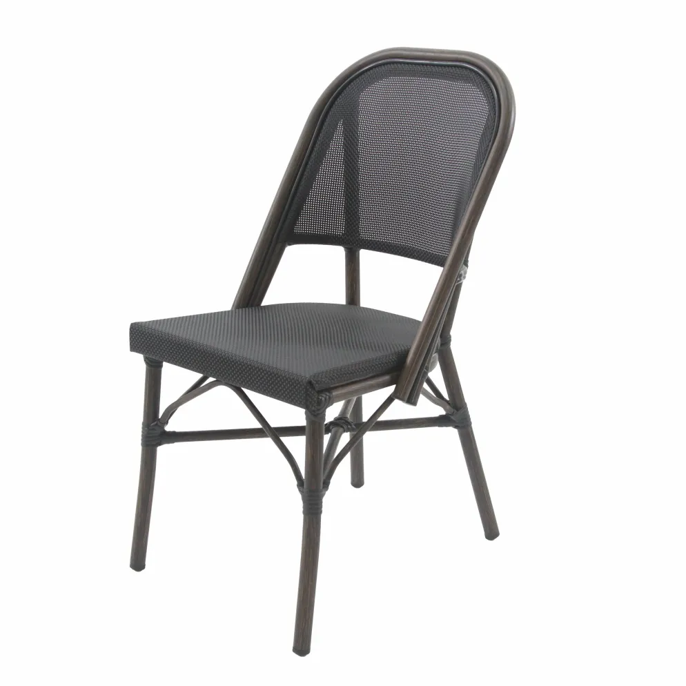 Bistrostuhl Viva-O Textil Wenge-Schwarz Mesh, stapelbar