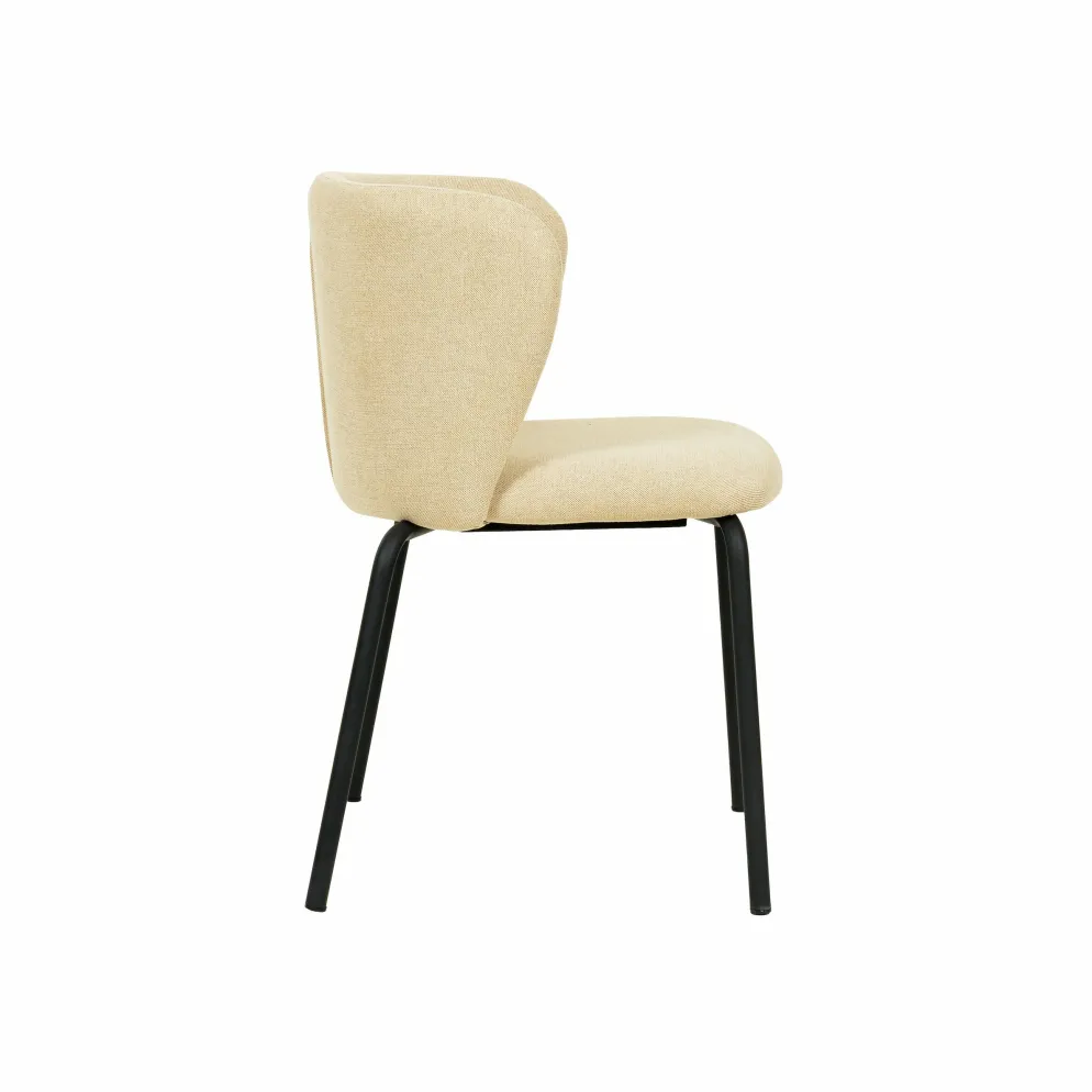 Break Stapelstuhl mit Bezug Beige, stapelbar