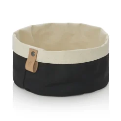 Brottasche FLIP COTTON, Ø 20 cm, Höhe 12 cm, schwarz/cream, Canvas