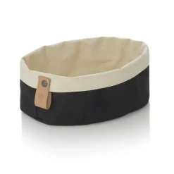 Brottasche FLIP COTTON, 19 x 15 x 10 cm, schwarz/cream, Canvas