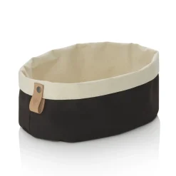 Brottasche FLIP COTTON, 25 x 18 x 12 cm, schwarz/cream, Canvas