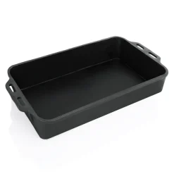 Bräter mit 2 angegossenen Seitengriffen, 47 x 29 x 8 cm, Gusseisen