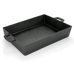 Bräter mit 2 angegossenen Seitengriffen, 39 x 27 x 7 cm, Gusseisen