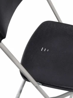 Budget Klappstuhl grau/schwarz, stapelbar, Stahlgestell, 43x45x80cm