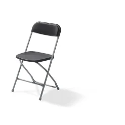 Budget Klappstuhl grau/schwarz, stapelbar, Stahlgestell, 43x45x80cm
